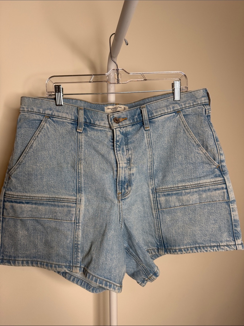 Abercrombie & Fitch Light Blue Denim Cargo Shorts